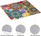 Boho Floral Dish Drying Mat for Kitchen Counter Washable Absorbent Reversible Microfiber Colorful Flowers Drying Pad Kitchen Accessories 16x18 Inch