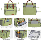 Maelstrom Lunch Bag Women,23L Insulated Lunch Box For Men Women,Expandable Double Deck Lunch Cooler Bag,Lightweight Leakproof Lunch Tote Bag With Side Tissue Pocket,Green