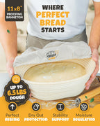 Dutch Oven for Bread Baking - incl. Sourdough Baking Supplies like Banneton Proofing Basket - 6.75QT Enameled Oval Cast Iron Bread Oven with Lid & Scoring Tool Lame