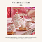MACKENZIE-CHILDS Enamel Everyday Bowl, Serving Bowl for Entertaining, Medium, Pink-and-White Rosy Check, Set of 1