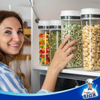 MR.SIGA Airtight Cereal Dispenser Set, Storage Containers for Dry Goods, Nuts, Beans, Snacks, BPA Free, 1.6 L / 1.69 Qt, Medium, Clear, 2 Pack
