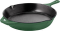 Utopia Kitchen Cast Iron Frying Pan 10.25 Inch, Cast Iron Chefs Pan, Pre Seasoned Skillet, Safe Grill Cookware for Indoor & Outdoor Use, Green