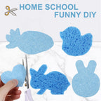 Zhengmy 100 Pieces Kitchen Sponge Bulk Natural Sponges for Dishes Compressed Wood Pulp Sponges Cleaning Sponge Without Scratching for Kitchen Bathroom, 3.9 x 2.4 x 0.12 Inch (Blue)