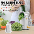 Zulay Kitchen Rotary Cheese Grater 5 Blade Cheese Shredder - Manual Hand Crank Cheese Grater With Reinforced Suction & 5 Interchangeable Drums - Easy to Use, Vegetable Chopper Round Mandoline Slicer