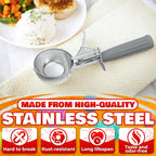 4 oz Ice Cream Scoop with Trigger Release #8 – Stainless Steel Versatile Tool for Baking, Cookies and Desserts Spoons, Easy-to-Clean, Dishwasher-Safe, Ergonomic Design for Precise Culinary Portions