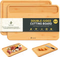 Extra Large Bamboo Cutting Board Set Over Sink Nice Solid Thick Wood Juice Groove Chopping Board Big Best Hardwood Counter Organic Vegetable Kitchen Gadgets Apartment Essentials for Meat Fruit Cheese