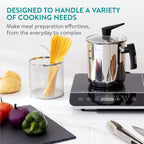 Navaris Stainless Steel Multifunctional Spaghetti Cooker & Steam Pot - 3.4L Capacity - Includes Lid & Basket - Silver