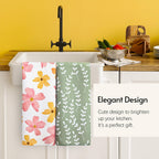 Kitchen Towels, 18" x 30" Tea Towels for Kitchen, Premium Microfiber Dish Towels for Kitchen Drying, Blush Garden Series, 2-Pack