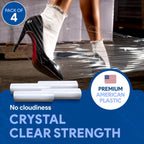 International Plastics Co. 4 Pack of 18" Plastic Stretch Film Wrap 1200 feet Each 500% Stretch Ability