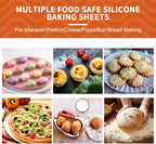 KitchenRaku 3-Pack Silicone Baking Mat, (16.5"x11.6") 2 Half Sheets + 1 Quarter Sheet Reusable Silicone Baking Sheets for Oven, BPA Free Nonstick Bakeware Mats for Cookies, Macarons and Pastry