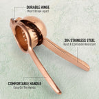 Zulay Kitchen Lemon Squeezer Stainless Steel - Premium Quality, Heavy Duty Solid Metal Squeezer Bowl - Large Manual Citrus Press Juicer and Lime Squeezer Stainless Steel - Rose Gold