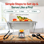 Disposable Chafing Dish Buffet Set (39 pcs) – Catering Food Warmers with Half-Sized Serving Pans, Covers, Foldable Racks, Utensils & Fuel Cans - Perfect for Buffets, Parties & Food Serving