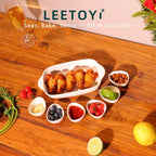 LEETOYI Ceramic Small Baking Dish, Porcelain 2-Piece Rectangular Bakeware with Double Handle, Baking Pans for Cooking and Cake Dinner 7.5"×5 (White)