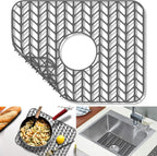 GUUKIN Sink Protectors for Kitchen Sink Grid 16-3/16" X 12-1/2", Centered Drain for Single Sink Bowl with Corner Radius 4-11/16" Kitchen Mat