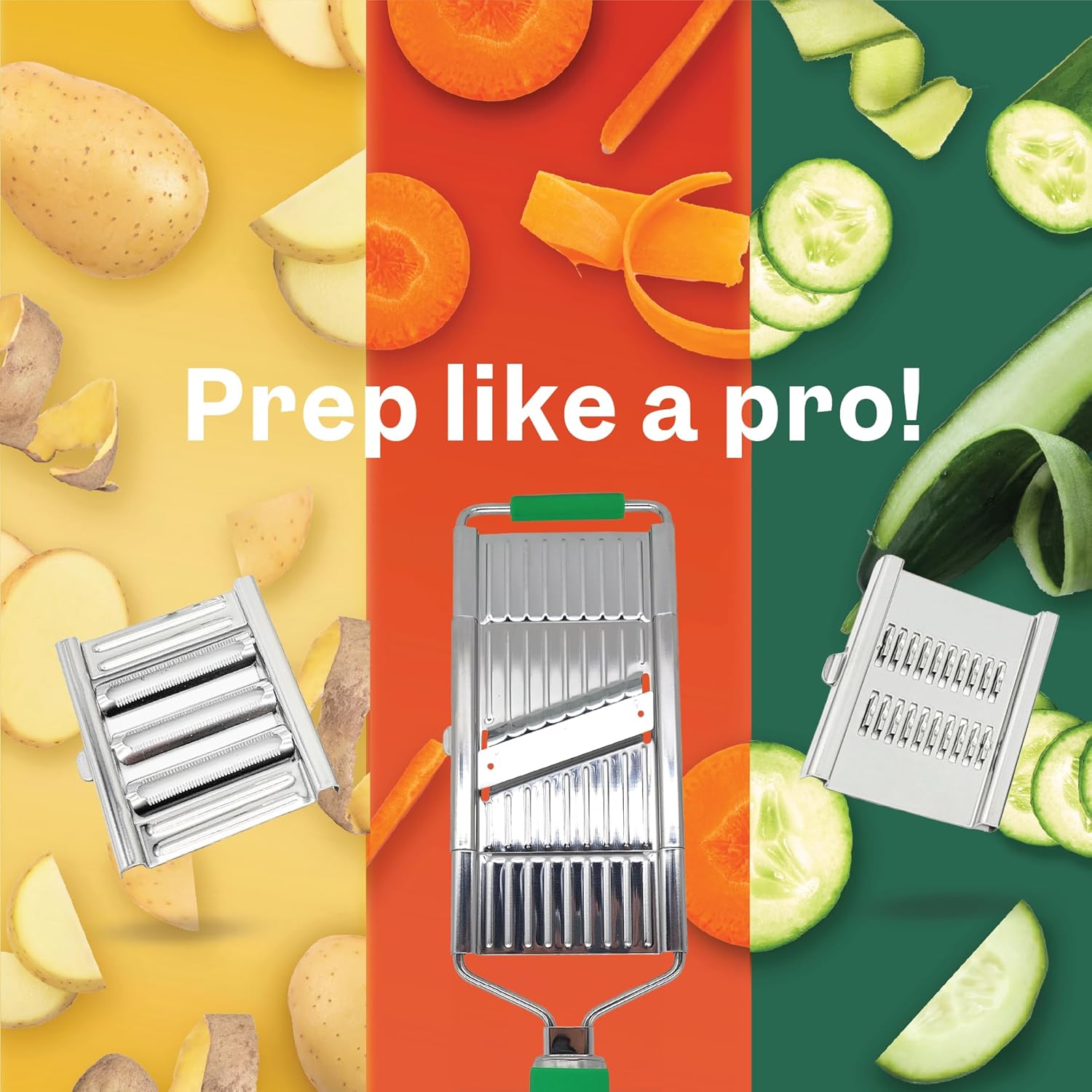 Slicer – Amazing Veggie Slicer for Effortless Kitchen Prep Made Simple! – Use it as a Food Shredder, & Grater - Multifunctional with Non-Slip Handle & Base