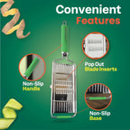 Slicer – Amazing Veggie Slicer for Effortless Kitchen Prep Made Simple! – Use it as a Food Shredder, & Grater - Multifunctional with Non-Slip Handle & Base