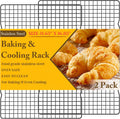 2PCS Cooling Racks for Cooking and Baking -11.65''x16.85''Heavy Duty Stainless Steel Wire Rack for Baking, Grilling, Roasting - Oven & Dishwasher Safe - Fits Half Sheet Pan（Black）