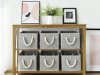 StorageWorks Storage Baskets for Shelves, Foldable Fabric Closet Storage Bins with Handles, Fabric Storage Bins Clothes Organizer, Gray, 3-Pack, Large