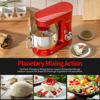 COOKLEE Stand Mixer, 9.5 Qt. 660W 10-Speed Electric Kitchen Mixer with Dishwasher-Safe Dough Hooks, Flat Beaters, Wire Whip & Pouring Shield Attachments for Most Home Cooks, Ruby Red