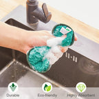 Multipurpose Sponges Kitchen,6 Pack Reusable Non-Scratch Scrub Sponge,Rough Scrubbers Side for Pots and Pans,Soft Microfiber Scrub Side for Washing Dishes