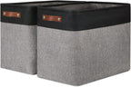 DULLEMELO Extra Large Storage Baskets, Fabric Storage Bins for Organizing Shelves Nursery Toys Books, Closet Baskets and Bins with Handles, Black&Grey, 2-Pack