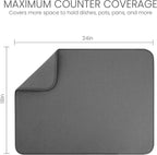 Bellemain XXL Dish Mat 24" x 17" ( LARGEST MAT ) Microfiber Dish Drying Mat , Super absorbent ( Gray )