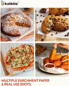 Katbite 200Pcs 9x13 inch Heavy Duty Parchment Paper Sheets, Precut Parchment Paper for Quarter Sheet Pans Liners, Baking Cookies, Bread, Meat, Pizza, Toaster Oven (9"x13")