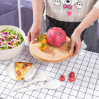Bamboo Fiber Salad Bowl with Servers Set Large 9.8inches Nature Bamboo Mixing Bowl with Servers with Lid Spoon and Fork for Fruits,Salads and Vegetables