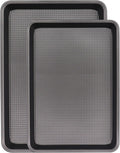 Cookie Sheets for Baking Nonstick, 2 Pack Heavy Duty 0.8mm Dark Gray Sheet Pan Set Quarter(9x13in) & Jelly Roll(10x15in), Diamond Textured Commercial Grade, Small Oven Safe