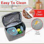 NOL Natural Organic Lifestyle Insulated Lunch Bags for Women Cooler Bag Lightweight Nylon Waterproof Lunch Box For Work (Cool gray, Medium(normal))