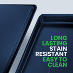 NutriChef Non-Stick XL Cookie Sheet for Baking - Premium Extra Large Carbon Steel Baking Tray for Cookies, Jelly Rolls, Pastries, & More - Blue Diamond, 22" x 16"