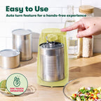 BELLA Electric Can Opener and Knife Sharpener, Multifunctional Jar and Bottle Opener with Removable Cutting Lever and Cord Storage, Stainless Steel Blade, Yellow