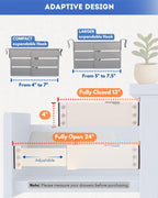 4 Pack Drawer Dividers for Clothes with Scent Slots 4" High, 13-20.4" and 4 Adjustable Hooks, Expandable Dresser Drawer Organizer for Closet, Kitchen, Bathroom, Office
