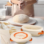 HASHMUST Banneton Bread Proofing Basket Set, 9 Inch Round & 10 Inch Oval Cotton Rope Proofing Bowls with Liners Covers & 14x19 Inch Thick Baguettes Cloth, Sourdough Dough Loaves Baking Supplies Gifts