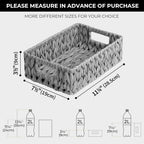 GRANNY SAYS Wicker Baskets for Storage, Waterproof Rattan Storage Baskets, Odorless Wicker Basket with Handles, Decorative Storage Containers, Gray Basket for Pantry Storage, 2-Pack