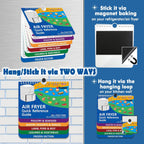 TZARROT Air Fryer Magnetic Cheat Sheet Set, Over 200 Foods Air Fryer Cooking Guide Flip Chart Magnetic, Air Fryer Accessories Cooking Time Charts and Recipe Booklet