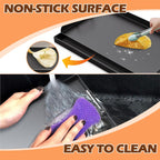 Universal Nonstick Cast Iron Griddle for Gas & Charcoal Grills & Stove Top, Thickened 25" x 16" Flat Top Grill Griddle Plate with Extra High Sidewalls, Grease Groove & Handles, for Camping