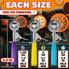 Cookie Scoop Set - Ice Cream Scoop with Trigger - Cookie Scoops for Baking Set of 3, #16 (2.7 oz), #20 (2 oz), #30 (1.25 oz), Stainless Steel Versatile Tool for Baking, Cookies, and Desserts