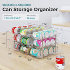 Can Organizer for Pantry, 3 Tiers Can Storage Rack, up to 36 Cans Food Holders for Fridge, Cabinet and Pantry Organization