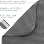 S&T INC. Dish Drying Mat Jumbo, 18” x 30”, Absorbent Microfiber Kitchen Counter Mat, Dish Drying Pad for Dishes, Utensils, Pots and Pans, Jumbo, Charcoal