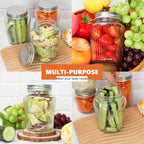 Cehomi Glass Mason Jars with Lids - 16 oz Vintage Canning Jars, Pickling Jars for Jelly, Jam, Honey, Pickles, Spice, Essential Preserver for Home Storage and Gifting 4 Pack