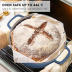 Large Dutch Oven Pot with Lid-7.5QT Cast Aluminum Oven Pot with Two Handles Lightweight for Bread Baking Braising and Roasting(Blue)