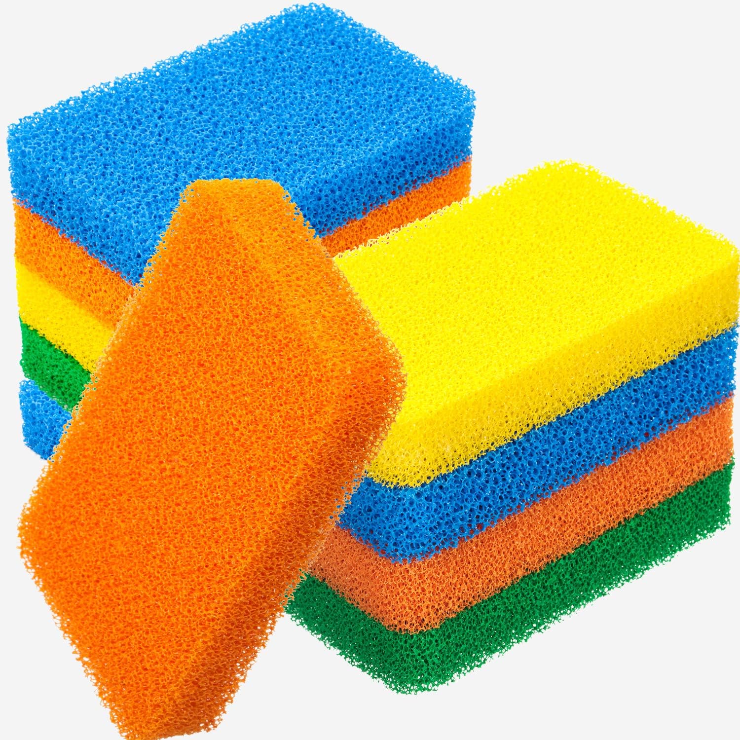 Patelai 10 Pieces Silicone Dish Sponge Silicone Scrubber Reusable Kitchen Scrubbing Cleaning Sponge Soft Dish Scrubber for Fruit Vegetable(Square Sponge)