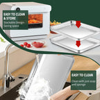 Small Baking Sheet with Rack Set [2 Small Cookie Sheets + 2 Small Baking Racks], CEKEE Stainless Steel Small Baking Pan and Grill Rack - Rust & Warp Resistant & Nonstick, Size 9.33 x 6.96 x 1 Inch