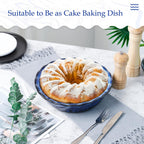Ceramic Deep Baking Dish Oven Proof, 10in Large Pie Dish, Dishes, Blue Porcelain Lasagne Dish, Blue