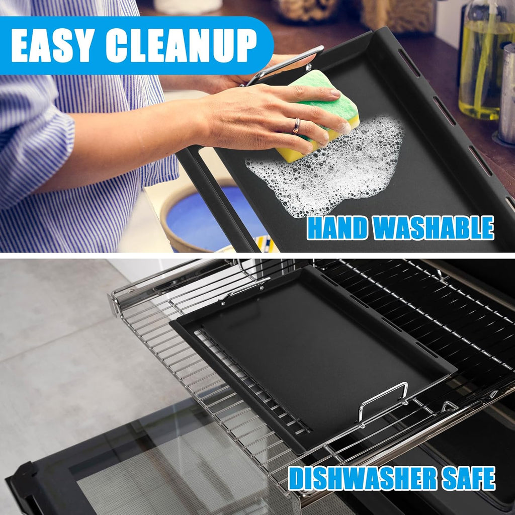 Full-Size Griddle Inserts for Weber Spirit 200 Series Gas Grills, Flat Top Griddle Replacement for Weber Spirit I & II E-210 S-210 E-220 S-220 Series, Carbon steel