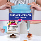 Riccle 94 pcs Cake Decorating Kit with Cake Turntable - Includes 50pcs 16 Inch Disposable + 2 Reusable Piping Bags and Tips Set, 24 Icing Piping Tips, 2 Spatulas, 3 Icing Comb Scraper, 6 Cake Liners