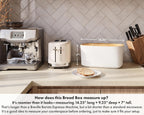 Sonder Los Angeles, Modern Bamboo Fiber and Recycled Plastic Bread Box (White) for Kitchen Countertop with Reversible Cutting Board Lid, Homemade Bread Bin Storage Container 14.25 x 9.25 x 7 in