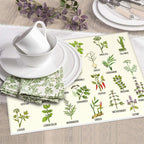 Cute Herbs Botanic Garden Plants Dish Drying Mat for Kitchen Counter Washable Absorbent Reversible Microfiber Drying Pad Kitchen Accessories 16"x18"
