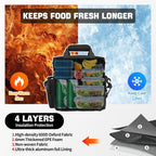 QT&QY Tactical Lunch Box for Men Expandable 18L Heavy Duty Military Insulated Cooler Bag, Leakproof Thermal Lunch Bag for Work Camping Outdoor Picnic Pail Adult Meal MOLLE Webbing Black